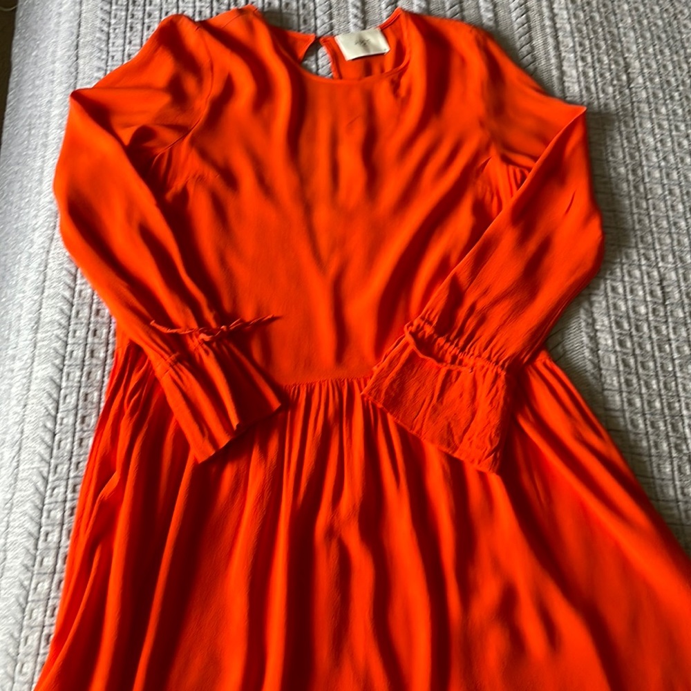Just Female orange drop waist dress
